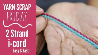 2 Strand iCord  Fast amp Easy Crochet Tip  Yarn Scrap Friday [upl. by Nireil180]