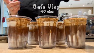 Cafe Vlog 40mins  🤎🍦카페브이로그 40분 몰아보기🧁🤍  4K  크림라떼맛집  asmr [upl. by Auhsoj61]