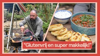 Mais broodjes met een stoof van aubergine  Buiten koken met Ramon 3 [upl. by Wandis]