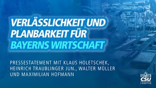 LIVE Pressestatement mit Klaus Holetschek Heinrich Traublinger Walter Müller amp Maximilian Hofmann [upl. by Nemajneb787]