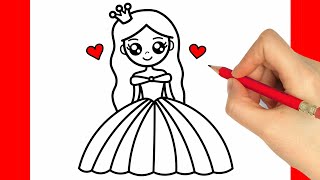 HOW TO DRAW A PRINCESS  HOW TO DRAW A GIRL EASY STEP BY STEP  كيف ترسم أميرة [upl. by Acireit195]