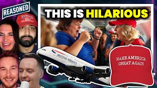 BA Flight Halted For HOURS As Women FIGHT Over MAGA Cap [upl. by Aggi]