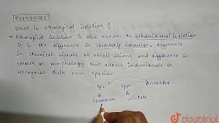 What is ethological isolation  CLASS 12  EVOLUTION  BIOLOGY  Doubtnut [upl. by Rennie340]