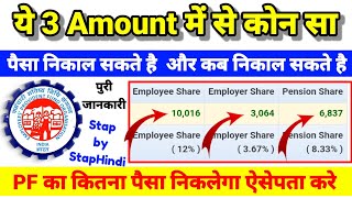 EPFO का ये 3 Amount Employee  Employer  Pension PF कब और कितना निकाल पैसा सकते है पुरी जानकारी [upl. by Yssenhguahs]