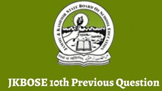 important questions Series for class 10th JKBOSE Most Repeated Previous Year [upl. by Angelique]