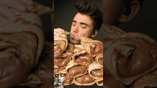 ASMR Nutella Chocolate Crepe Rolls Mukbang Eating Soundsyoutubeshorts shorts short trending [upl. by Inez794]