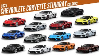 2023 Chevrolete Corvette Stingray  All Color Options  Images  AUTOBICS [upl. by Carmella]