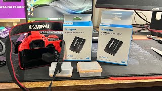 Unboxing kingma lp e17 review battery canon lp e17 200d 250d 760d 800d m5 m6 [upl. by Idnarb177]