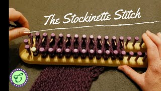 How to do the stockinette stitch on double rake knitting loom [upl. by Acissaj]