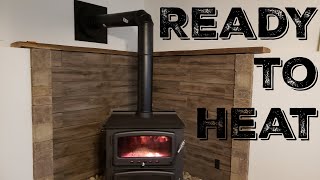 Wood Stove Install Stove Pipe And First Fire [upl. by Mansoor471]