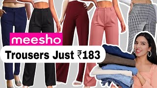 Meesho Trousers haul under 300  Meesho Trousers Pants starting ₹183 meesho meeshohaul fashion [upl. by Adeys484]