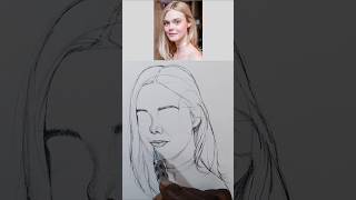 Elle Fanning Capturing Portraits in Pencil shorts howtodraw drawing art loomismethod [upl. by Trebo]