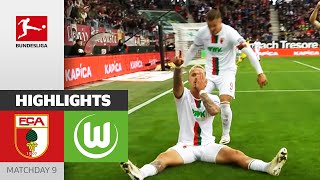 FC Augsburg  VfL Wolfsburg 32  Highlights  Matchday 9 – Bundesliga 202324 [upl. by Naivaf]