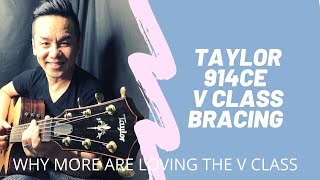 TAYLOR 914CE V CLASS BRACING GUITAR REVIEW IN SINGAPORE [upl. by Blinni]