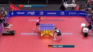 2011 WTTC Chen Qi  Timo Boll full matchshort form [upl. by Eedna70]