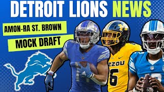 Detroit Lions News NFL Mock Draft Roundup AmonRa St Brown Extension Rex Ryan Lions  Rumors [upl. by Wardlaw585]