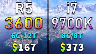 Ryzen 5 3600 vs Core i7 9700K  PC Gaming Benchmark Test [upl. by Nothgiel]