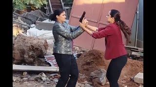 Cid Purvi and Shreya Fight  Making of Cid Eye Gang Episode [upl. by Irneh191]