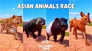 Amur Leopard Binturong Dhole Dromedary Camel Malayan Tapir  Planet Zoo Animals Race [upl. by Ahseenat]