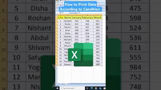 How to Print Data According to Candition😎Advance Excel💯excel exceltips computer education [upl. by Dhar]