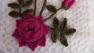 tığ işi gül yapımı muhteşem örgü gül crochet flower [upl. by Seligman855]