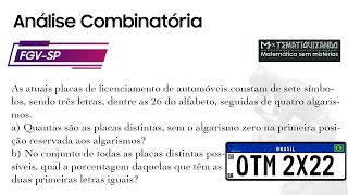 FGVSP  As atuais placas de licenciamento de automóveis constam de sete símbolos sendo três letras [upl. by Amber]