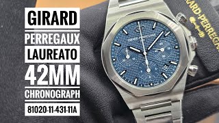 Girard Perregaux Laureato 42mm Chronograph 810201143111A [upl. by Einrae]