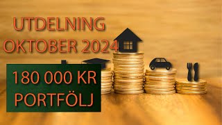 UTDELNING OKTOBER 2024 180 000 KR PORTFÖLJ [upl. by Nollad131]