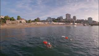 Nadadoras de Aguas Abiertas en Caleta Abarca  Ida y vuelta a la baliza [upl. by Nairrot]