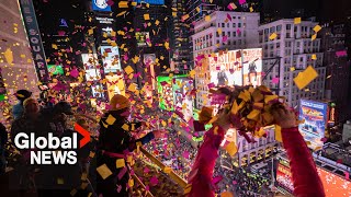 New Year’s 2024 New York City celebrates with iconic ball drop at Times Square [upl. by Agna]