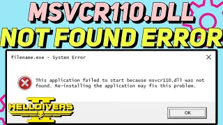 How To Fix HELLDIVERS 2 MSVCR110dll Not Found Error  MSVCR110dll Not Found Issue Fixed 2024 [upl. by Eenimod48]