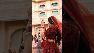 Bridal and Groom wedding entry😍 dulha dulhan wedding entry bridallook redlehenga brideandgroom [upl. by Amena]