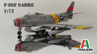 F86F Sabre  Italeri 172  Full Build  Brush Painted [upl. by Audres]