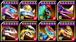 ALL LEGENDARY CARNIVORE HYBRIDS INDORAPTOR JURASSIC WORLD [upl. by Doreen303]