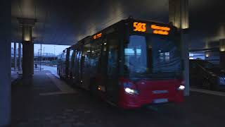 Sweden Stockholm bus 583 ride from Arlanda Airport to Märsta Train Station [upl. by Aguie]