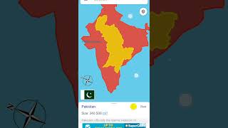 🇮🇳 India map size vs 🇵🇰 Pakistan map size [upl. by Alfonse]