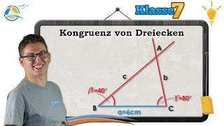 Kongruenz von Dreiecken  Klasse 7 ★ Wissen [upl. by Tlevesor595]