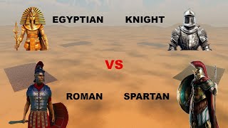 50K Roman Soldiers VS 50K Spartans VS 50K Medieval Knights VS 50K Egyptian Warriors  UEBS 2 [upl. by Danell]