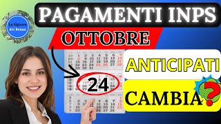 📢PAGAMENTI INPS ANTICIPATI 24 OTTOBRE ➡️NASPI ASSEGNO UNICO ADI SFL BONUS 1000€COSA CAMBIA [upl. by Nnainot]