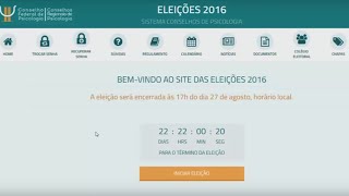 Votação online passo a passo – eleições de 2016 do Sistema Conselhos de Psicologia [upl. by Ecaj]