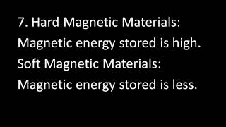 10 DIFFERENCE BETWEEN SOFT AND HARD MAGNETIC MATERIALS [upl. by Saffian]