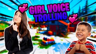 GIRL VOICE TROLLING A KID THAT TALKS TOO MUCH ON FORTNITE [upl. by Yessak994]