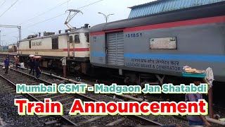 Mumbai CSMT  Madgaon Jan Shatabdi Express Train Annoucement at Thane [upl. by Malvino126]