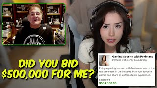 Pokimane ask Mark Cuban if he bids 500000 for her in an auction [upl. by Cutcheon]