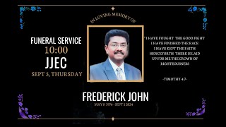 Funeral Service of Dr Frederick John September 5 2024  JJEC [upl. by Carl]