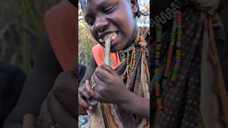 See how Hadza women cooks their favorite meal today and share it So delicious 😋😋food hadzabetribe [upl. by Fenny]