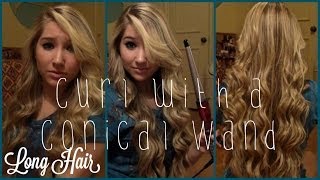 ✧How To Curl with a Conair Conical Wand✧  LONG hair [upl. by Dowdell996]