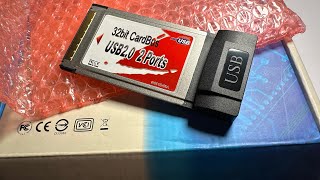 PCMCIA KOUWELL 2x USB 20 unboxing [upl. by Nniuq]