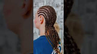 Easy cornrows 🙂 cornrows tresse hairstyle braids nattes [upl. by Pacifica142]