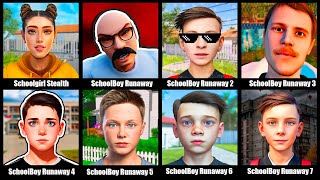 Скулгерл РанавейСкулбой все части на АйпадеSchoolgirl Stealth Runaway SimSchoolBoy Runaway [upl. by Niatsirhc79]